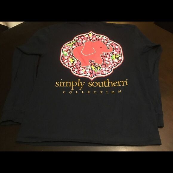 Simply Southern Women’s L/S T-shirt Elephant Sz M - Picture 1 of 4